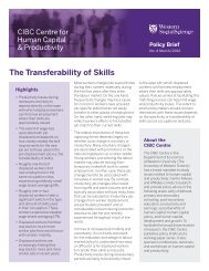 The Transferability of Skills - Economics - University of Western ...