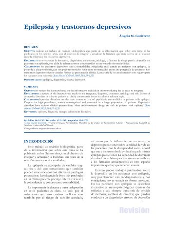 Epilepsia y trastornos depresivos - AsociaciÃ³n Colombiana de ...