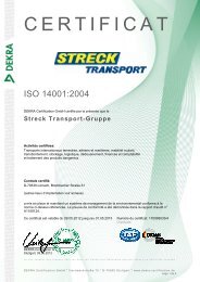 Annexe au certificat N°. 170999033/4 - Streck Transport