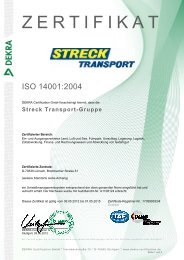 Anhang zum Zertifikat Nr. 170999033/4 - Streck Transport