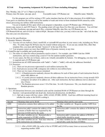 ECS 60 Program #4 - CS-CSIF