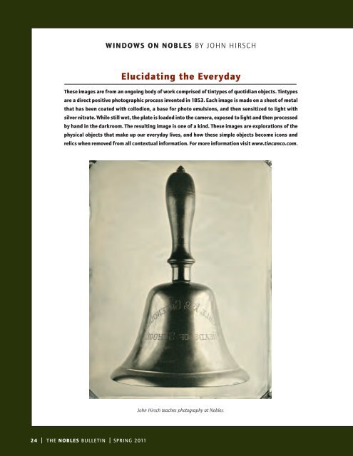 To download a PDF of the 2011 Spring Bulletin, click here.