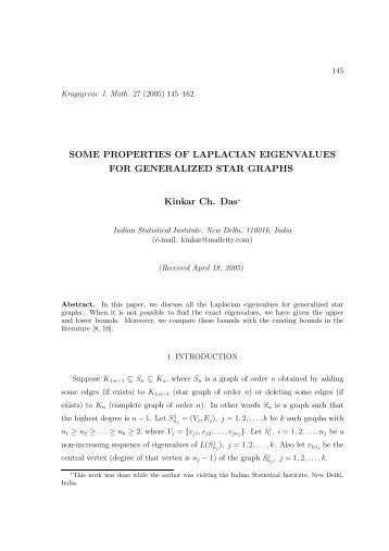 Some properties of Laplacian eigenvalues for generalized star graphs