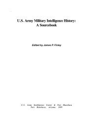 US Army Military Intelligence History: A Sourcebook - Fort Huachuca ...