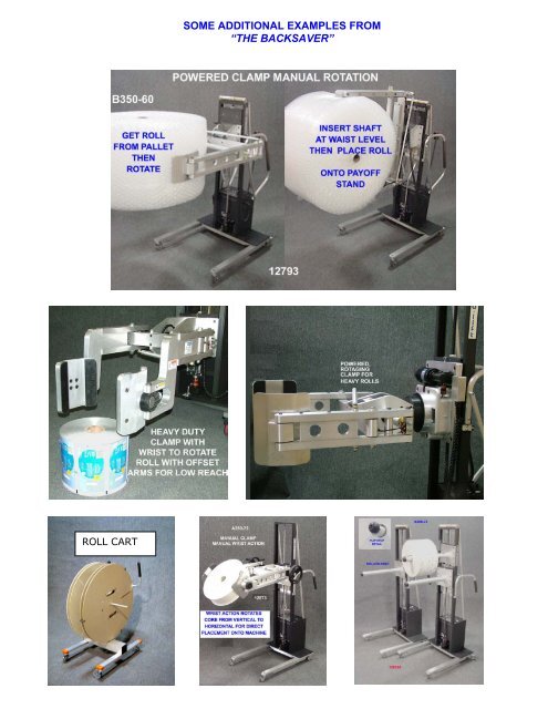 ERGONOMIC LIFTING GUIDE ROLL HANDLING - Alum-A-Pack