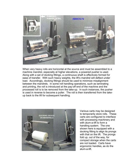 ERGONOMIC LIFTING GUIDE ROLL HANDLING - Alum-A-Pack