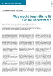 Was macht Jugendliche fit fÃ¼r die Berufswahl? - Andreas Hirschi