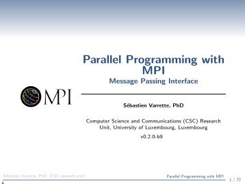 Parallel Programming with MPI - Message Passing Interface