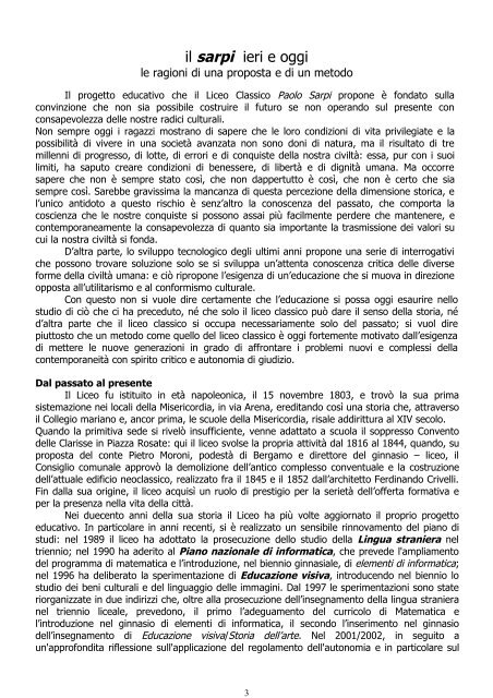 Pof 2012-13 parte comune - Liceo Classico Statale "Paolo Sarpi"