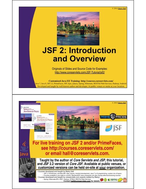 JSF 2.0: Introduction and Overview - Custom Training Courses ...