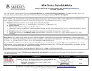 APA Citation Style QuickGuide - University of Alberta Libraries