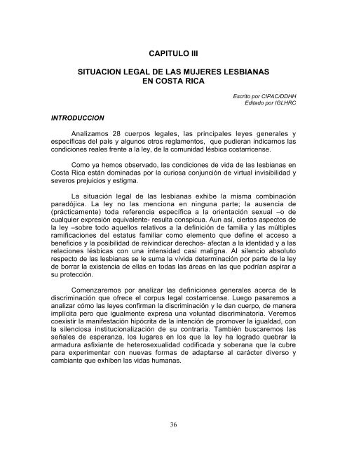 capitulo iii situacion legal de las mujeres lesbianas en costa rica