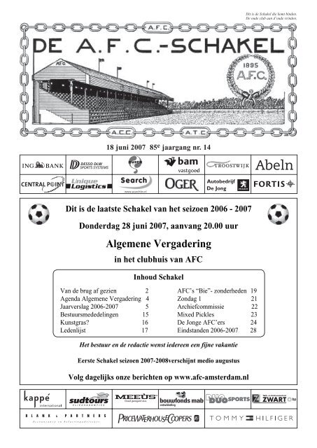 18 juni 2007, 85e jaargang nummer 14 - AFC, Amsterdam