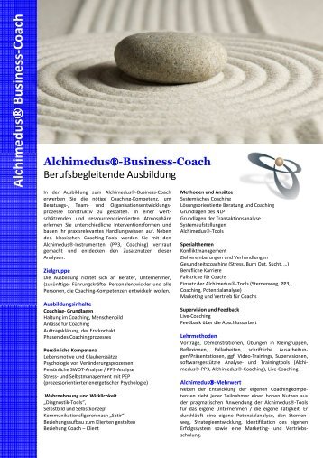 Alchimedus-Business-Coach Produktblatt Stqand 01.02.2010