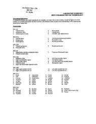 Lab Answer Key - 129 BIO 141 Dr.Wolfe