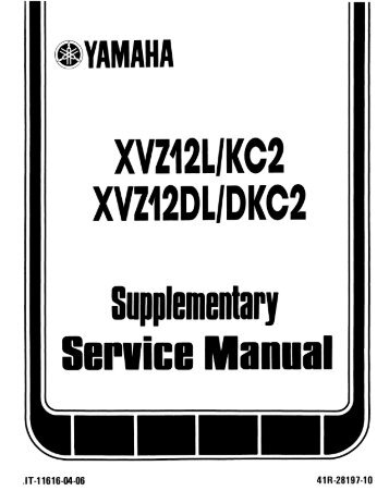 XVZ1200 Service Manual - Yamaha Venture