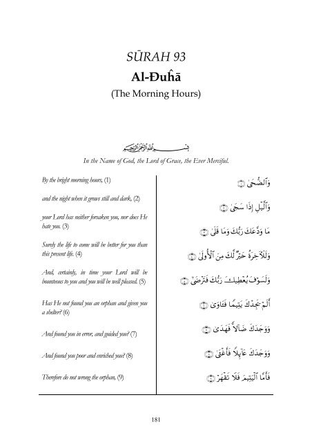 93 Ad Dhuha Tafsir Fi Zilal Al Quran