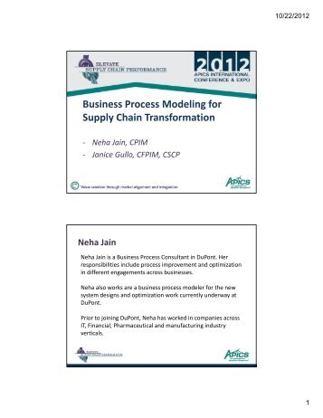 Business Process Modeling for Supply Chain Transformation - apics