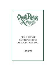 Condo Bylaws - Quail Ridge Country Club Realty, Inc.