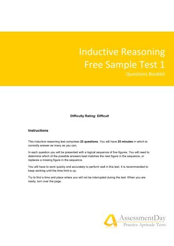 Inductive Reasoning Test 1 Questions (PDF) - Aptitude Test