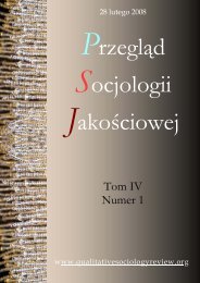 Pobierz wydanie - Qualitative Sociology Review