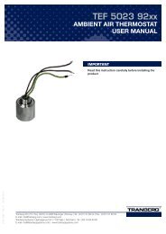 TEF 5023 92xx AMBIENT AIR THERMOSTAT USER ... - Tranberg