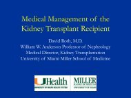 Medical Management of the Kidney Transplant Recipient