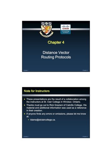Chapter 4 Distance Vector Routing Protocols
