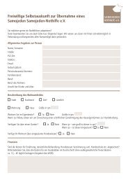 Vermittlungsbogen - Samojeden Nothilfe eV