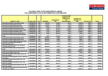 colonial first state investments limited tax components for 30 ...