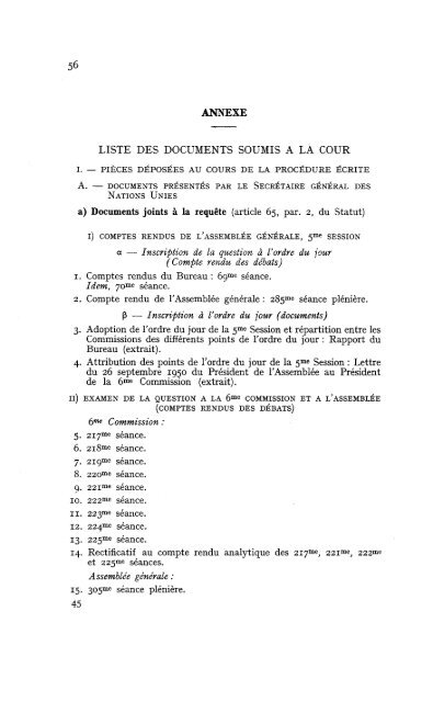 Avis consultatif du 28 mai 1951 - Cour international de Justice