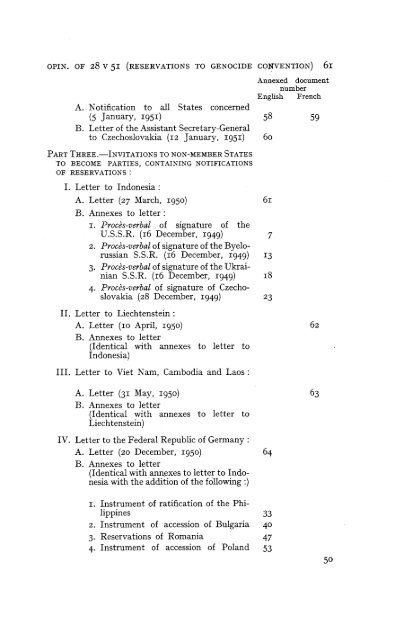 Avis consultatif du 28 mai 1951 - Cour international de Justice