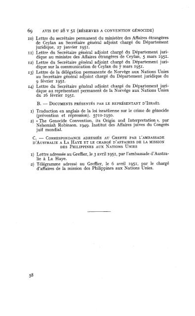 Avis consultatif du 28 mai 1951 - Cour international de Justice