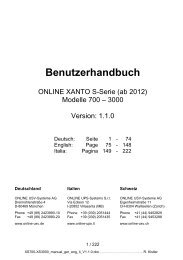 Benutzerhandbuch - Online USV Systeme