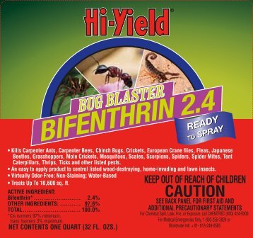 Hi-Yield Bug Blaster Bifenthrin 2.4 RTS Label - Do My Own Pest ...