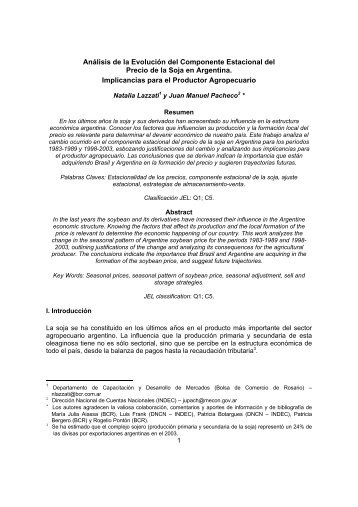 Análisis de la Evolución del Componente Estacional del Precio de ...