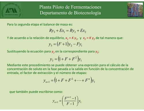 Extracción en etapas múltiples - Docencia UAM-I