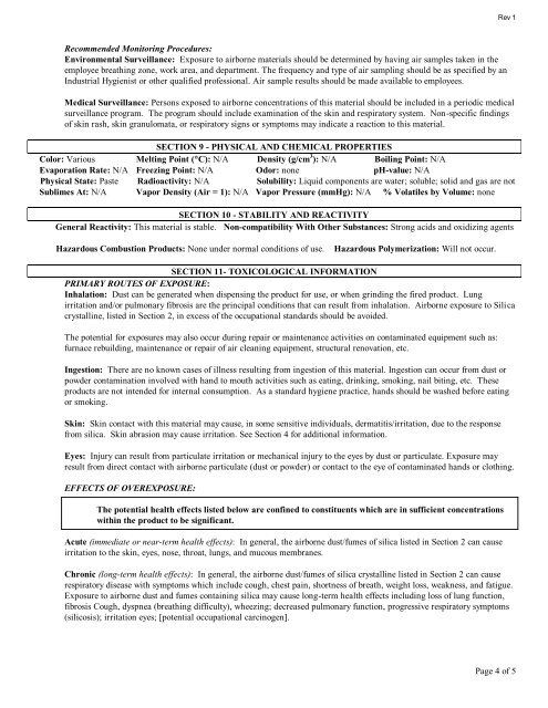 Creapast MSDS - Jensen Dental