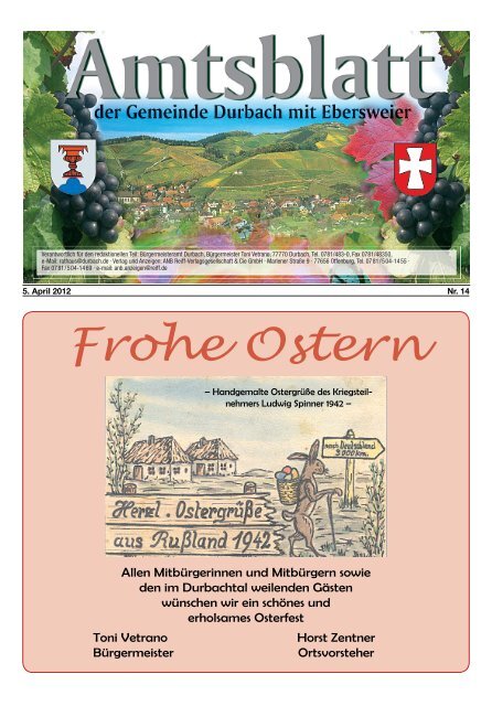 Frohe Ostern - Durbach