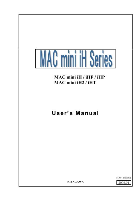 User's Manual - Kitagawa Europe