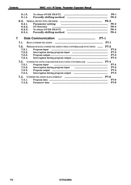 User's Manual - Kitagawa Europe