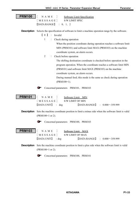 User's Manual - Kitagawa Europe