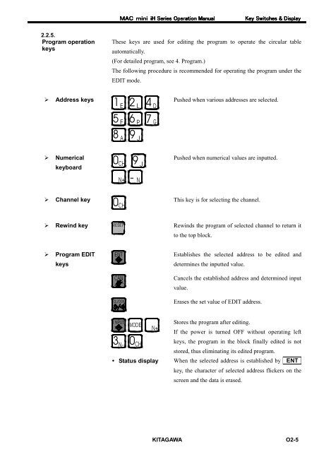 User's Manual - Kitagawa Europe