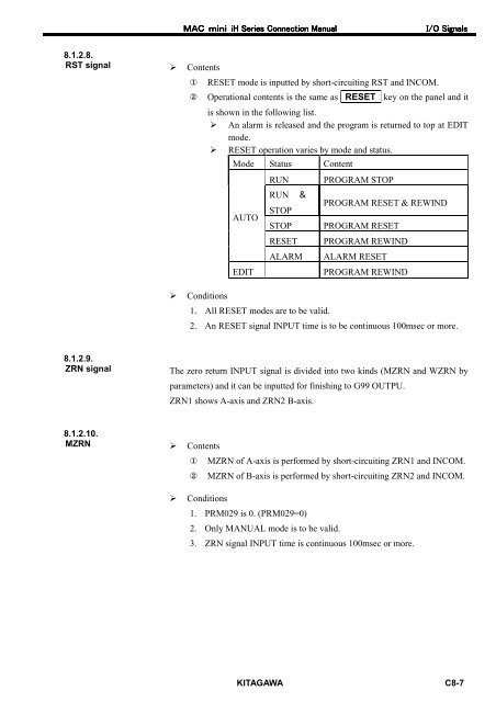 User's Manual - Kitagawa Europe