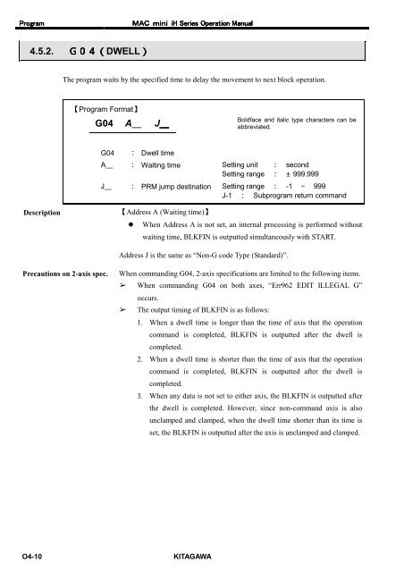 User's Manual - Kitagawa Europe