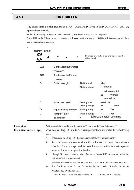 User's Manual - Kitagawa Europe