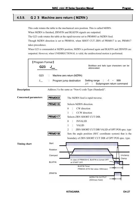 User's Manual - Kitagawa Europe