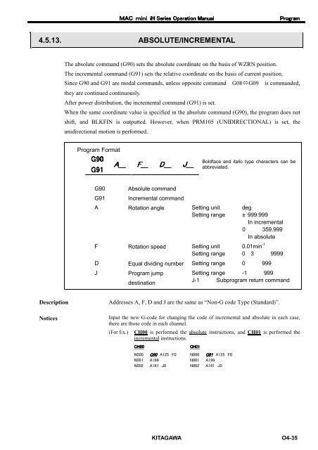 User's Manual - Kitagawa Europe