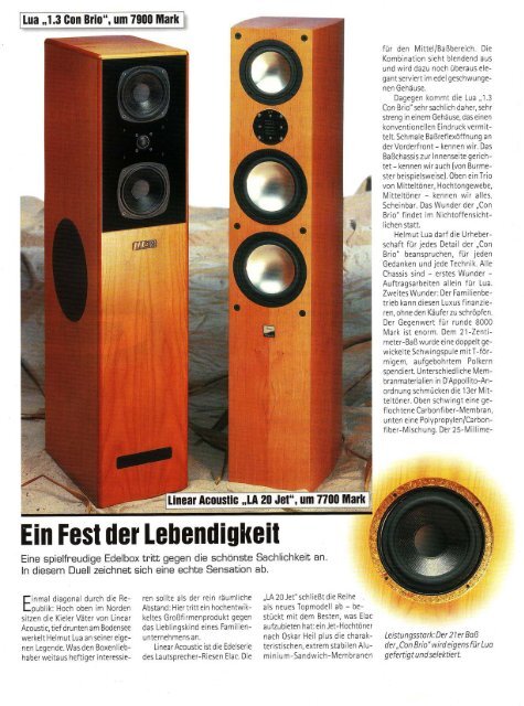 Testbericht LA JET 20 - Linear Acoustic