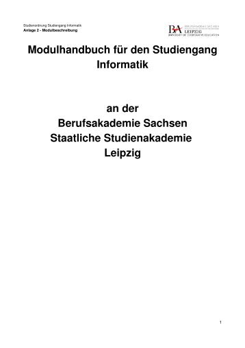 Modulhandbuch für den Studiengang Informatik an der ...